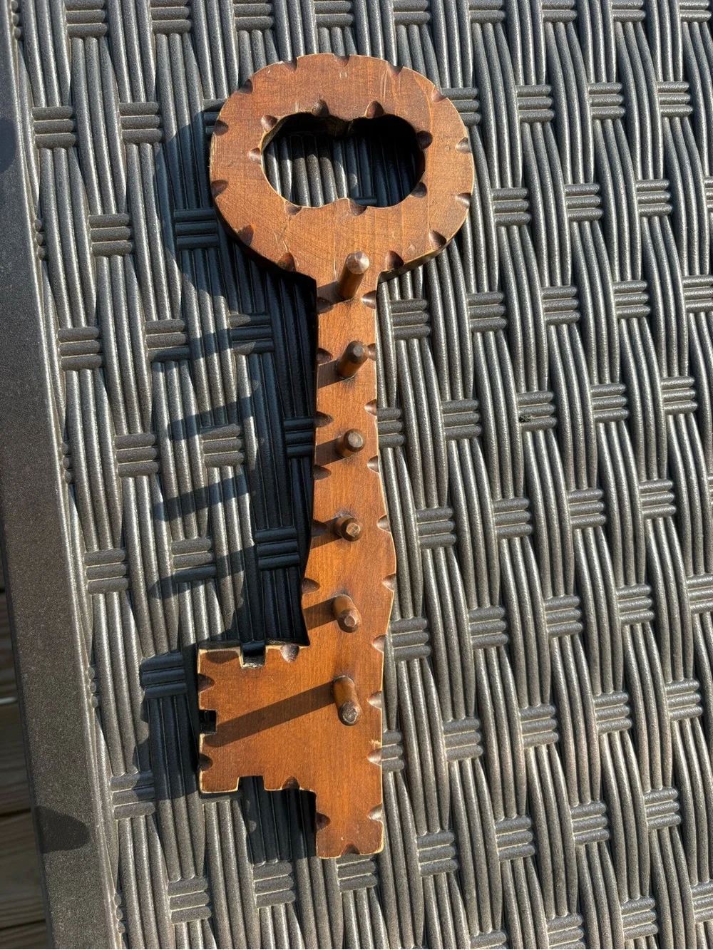Rustic Wooden Decorative Key Wall Hook - Brown